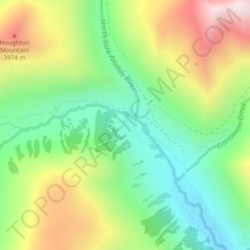 Carte topographique Animas Forks, altitude, relief