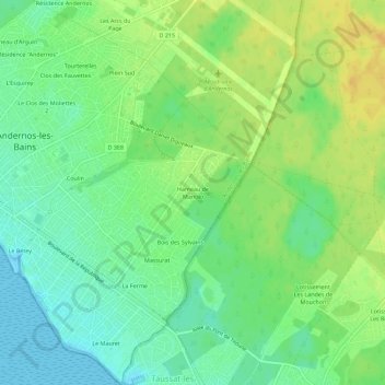 Carte topographique Hameau de Manolo, altitude, relief