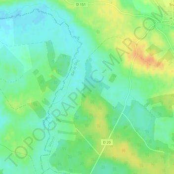 Carte topographique La Plaine, altitude, relief