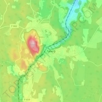 Carte topographique Taberg, altitude, relief