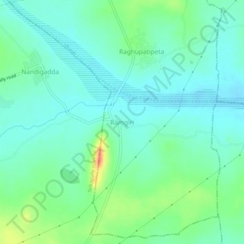 Carte topographique Ramgiri, altitude, relief