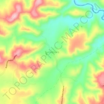 Carte topographique Sumidouro, altitude, relief