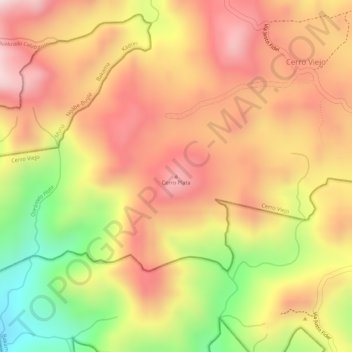 Carte topographique Cerro Plata, altitude, relief