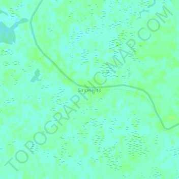 Carte topographique Sincelejito, altitude, relief