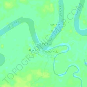 Carte topographique Ujung Pandang, altitude, relief