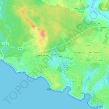 Carte topographique La Palud, altitude, relief