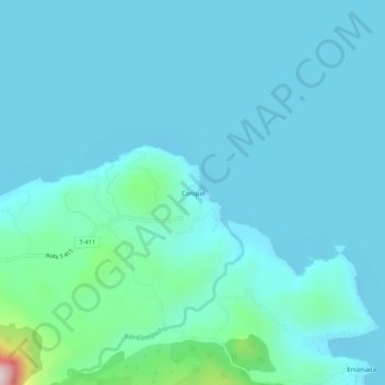 Carte topographique Conquil, altitude, relief