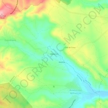 Carte topographique Almeirim, altitude, relief