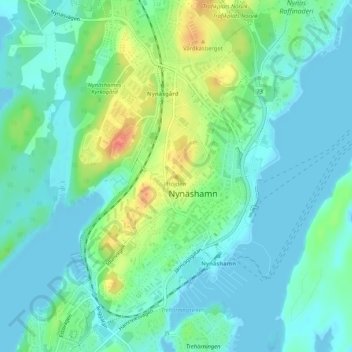 Carte topographique Höjden, altitude, relief