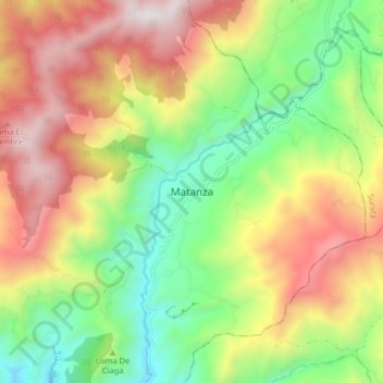 Carte topographique Matanza, altitude, relief