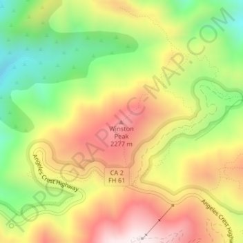 Carte topographique Winston Peak, altitude, relief