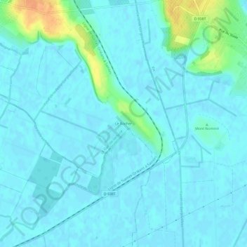 Carte topographique Le Rocher, altitude, relief