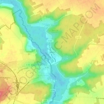 Carte topographique Villetard, altitude, relief