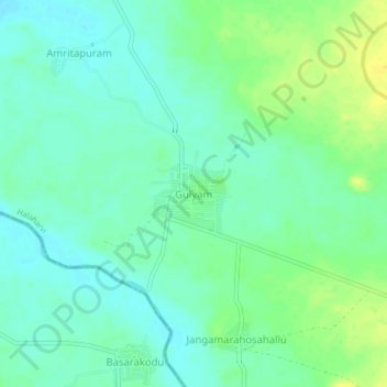 Carte topographique Gulyam, altitude, relief