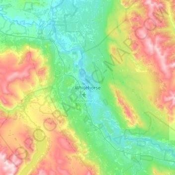 Carte topographique Whitehorse, altitude, relief