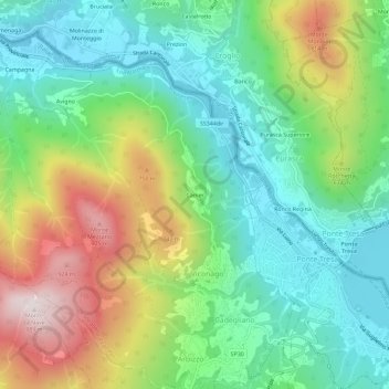 Carte topographique Camer, altitude, relief