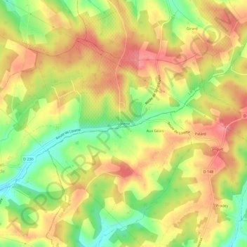 Carte topographique Lorette, altitude, relief