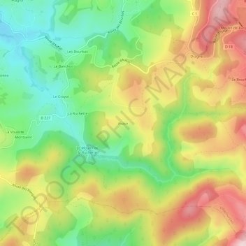 Carte topographique Avaux, altitude, relief