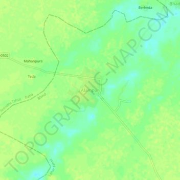 Carte topographique Alampur, altitude, relief