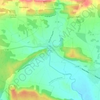 Carte topographique Serviers, altitude, relief