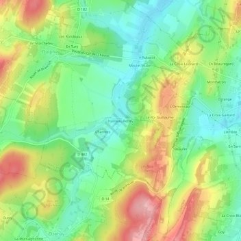 Carte topographique Hameau Rebey, altitude, relief