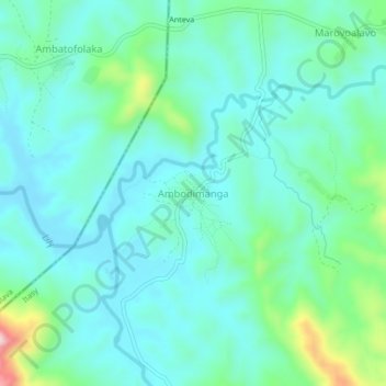 Carte topographique Ambodimanga, altitude, relief