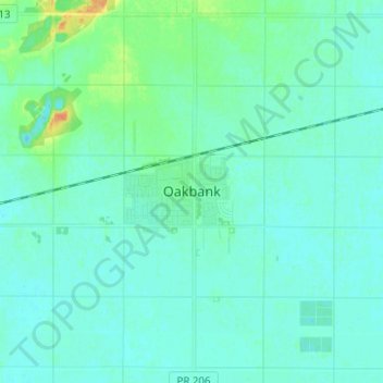Carte topographique Oakbank, altitude, relief