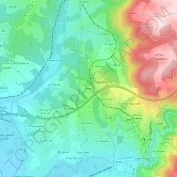 Carte topographique Pinon, altitude, relief