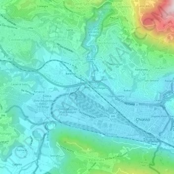 Carte topographique Bisio, altitude, relief