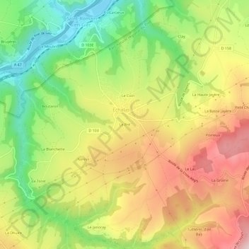 Carte topographique Le Pré, altitude, relief