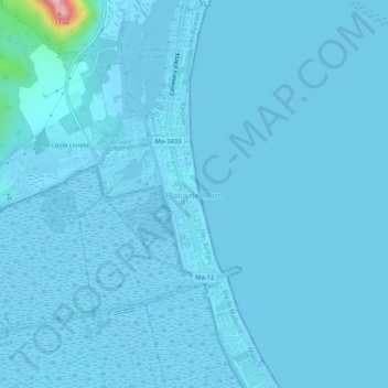 Carte topographique Platja de Muro, altitude, relief
