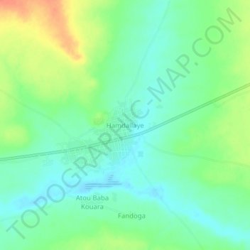 Carte topographique Hamdallaye, altitude, relief