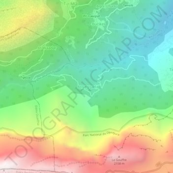 Carte topographique Aït Agad, altitude, relief