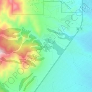 Carte topographique Rock Creek Park, altitude, relief