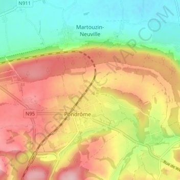 Carte topographique Esclaye, altitude, relief