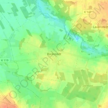 Carte topographique Rockstedt, altitude, relief