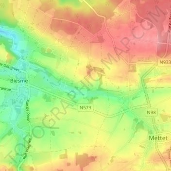 Carte topographique Fayat, altitude, relief