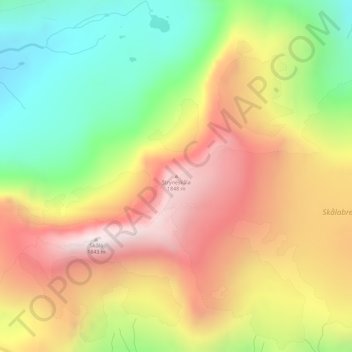 Carte topographique Stryneskåla, altitude, relief