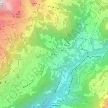 Carte topographique Cergnat, altitude, relief