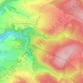 Carte topographique Mückenkopf, altitude, relief