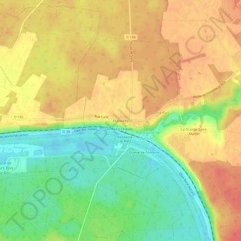 Carte topographique Massoury, altitude, relief