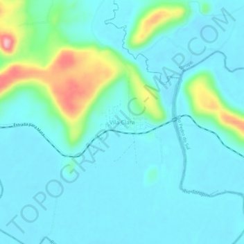 Carte topographique Vila Clara, altitude, relief