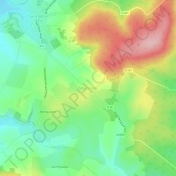 Carte topographique Mousseaux, altitude, relief