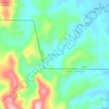 Carte topographique Mabusao, altitude, relief
