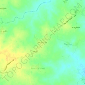 Carte topographique Nileswar, altitude, relief