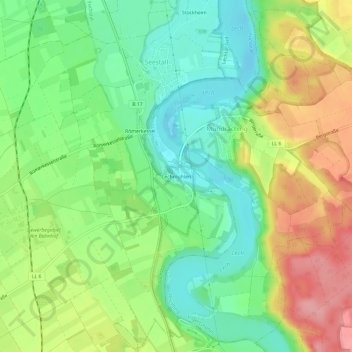 Carte topographique Lechmühlen, altitude, relief