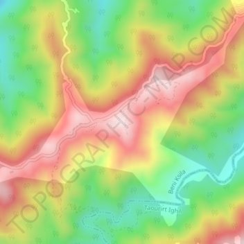 Carte topographique Ighzer Abbas, altitude, relief