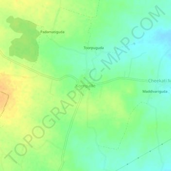 Carte topographique Kompalle, altitude, relief