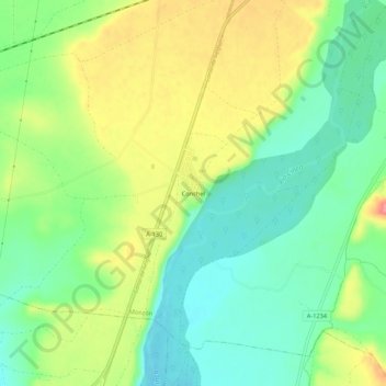 Carte topographique Conchel, altitude, relief
