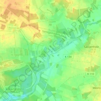 Carte topographique Twistenbostel, altitude, relief